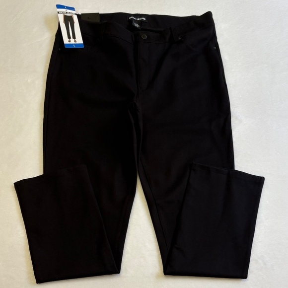DKNY Jeans: Black Stretch Pants, Zip/Button Front Closure, Large, NWT - Picture 6 of 15